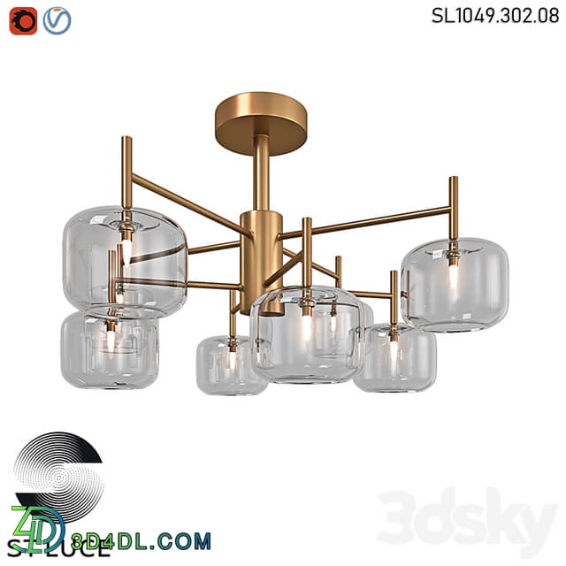 SL1049.302.08 Ceiling chandelier ST Luce Brass/Clear OM