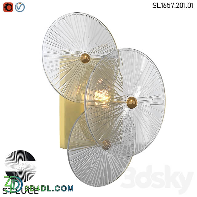 SL1657.201.01 Sconce ST Luce Gold Transparent OM 3D Models