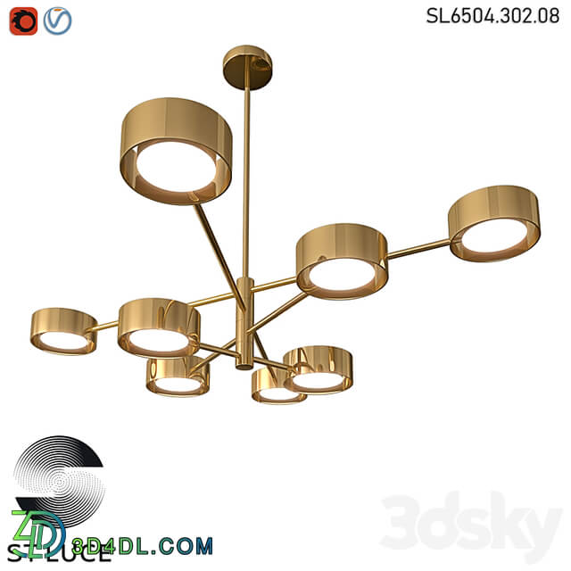 SL6504.302.08 Ceiling lamp ST Luce Brass OM