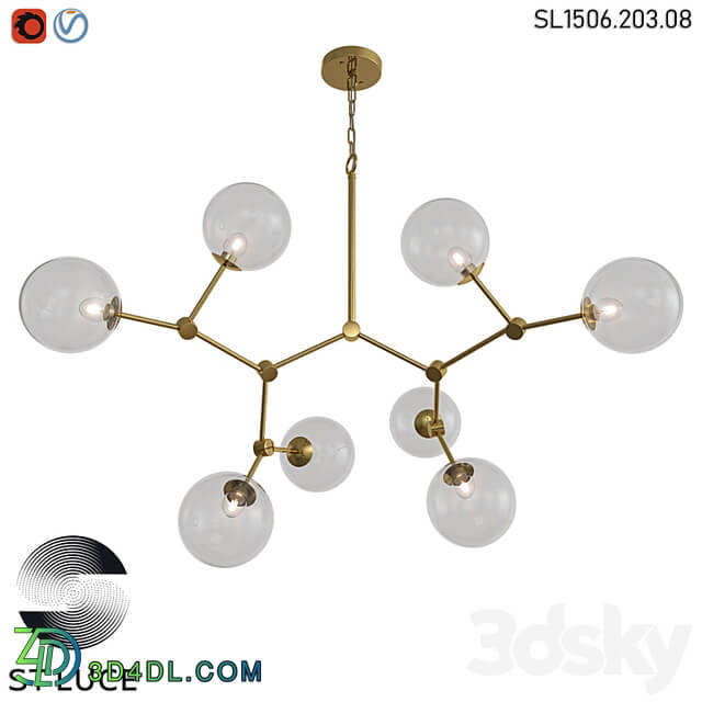 SL1506.203.08 Pendant chandelier ST Luce Golden/Transparent OM