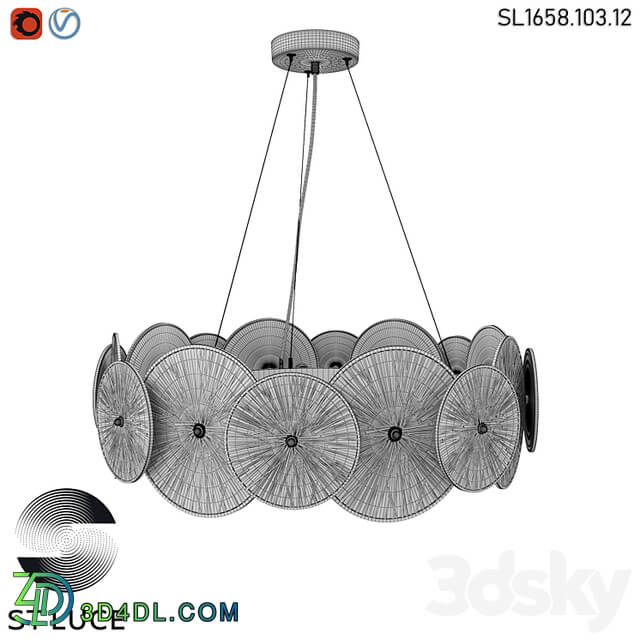 SL1658.103.12 Pendant chandelier ST Luce Chrome/Transparent White OM