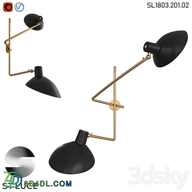 SL1803.201.02 Sconce ST Luce Black/Gold OM