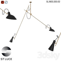 SL1803.203.02 Pendant lamp ST Luce Black Gold OM Pendant light 3D Models 