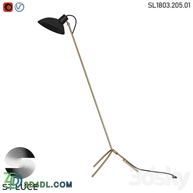 SL1803.205.01 Floor lamp ST Luce Black/Gold OM