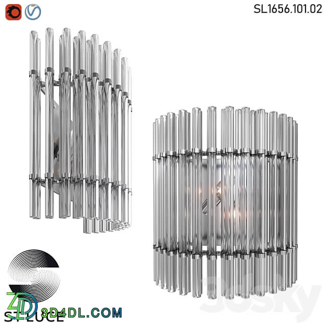 SL1656.101.02 Sconce ST Luce Nickel Clear OM 3D Models