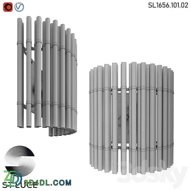 SL1656.101.02 Sconce ST Luce Nickel Clear OM 3D Models