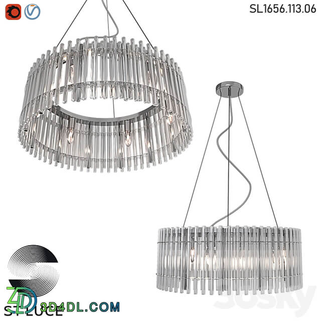 SL1656.113.06 Pendant chandelier ST Luce Nickel/Transparent OM