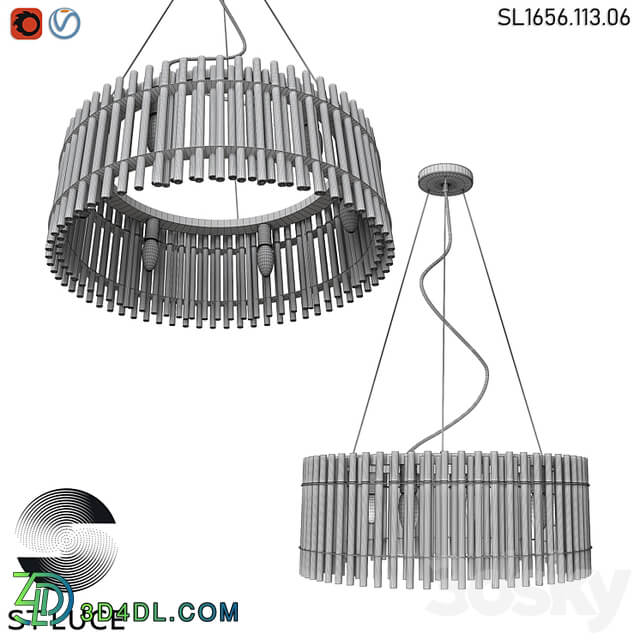 SL1656.113.06 Pendant chandelier ST Luce Nickel/Transparent OM