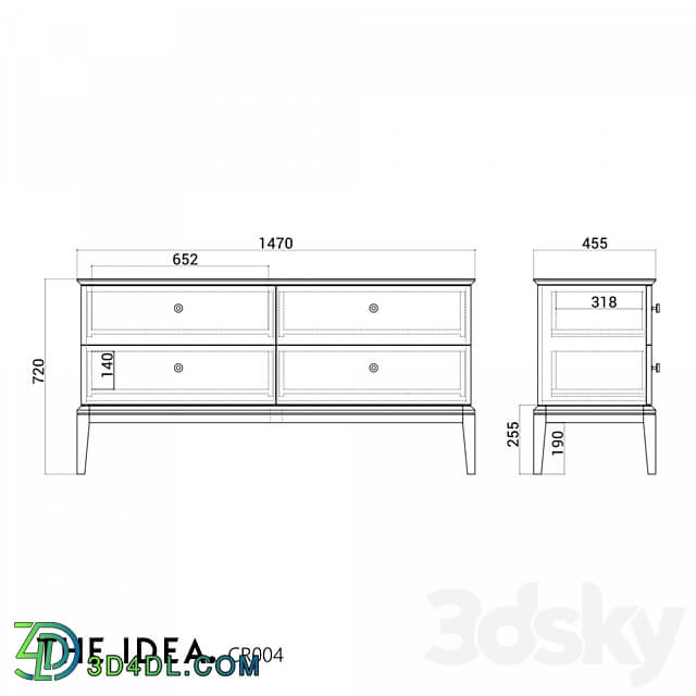 OM THE IDEA chest of drawers CRYSTAL 004 Sideboard Chest of drawer 3D Models