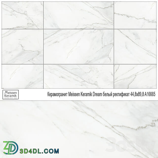 Meissen Keramik Dream porcelain tile white rectified 44,8x89,8 A16665