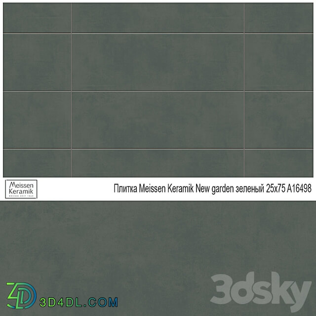 Tile Meissen Keramik New garden green 25x75 A16498