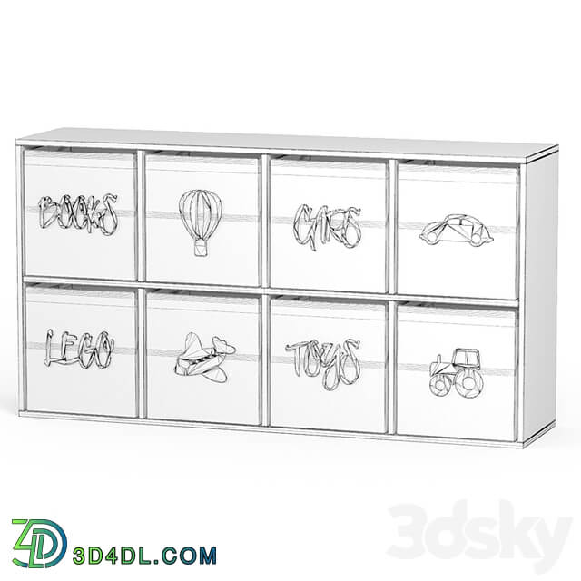 Children&#39;s rack with storage boxes