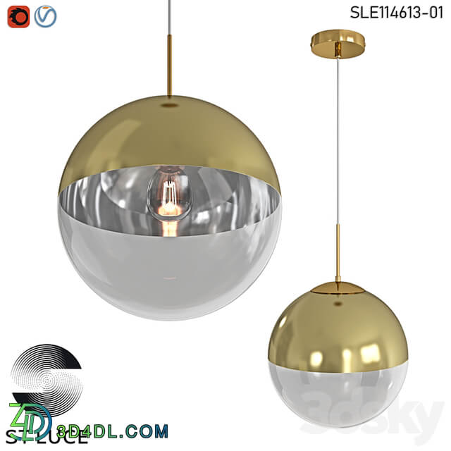 SLE114613 01 Pendant chandelier Brass/Clear OM