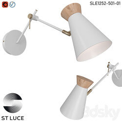 SLE1252 501 01 Sconce White, Gold/White, OM Wood 