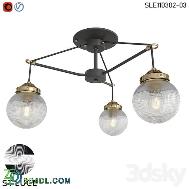 SLE110302 03 Pendant lamp Black, Bronze/Transparent OM