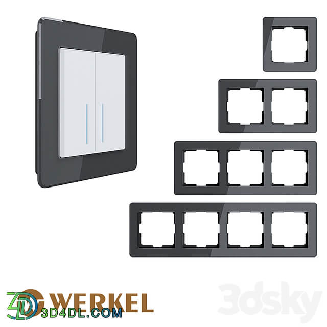 OM Acrylic frames for sockets and switches Werkel Acrylic (black)