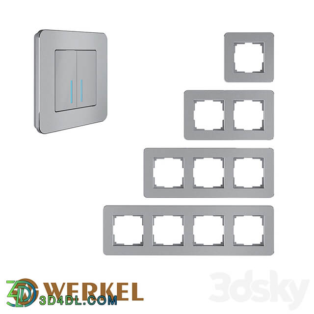 OM Metal frames for sockets and switches Werkel Platinum series (aluminum)