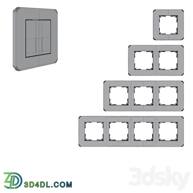 OM Metal frames for sockets and switches Werkel Platinum series (aluminum)