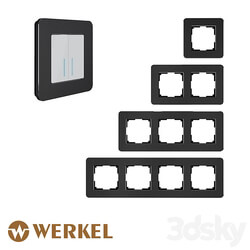 OM Metal frames for sockets and switches Werkel Platinum series (black) 