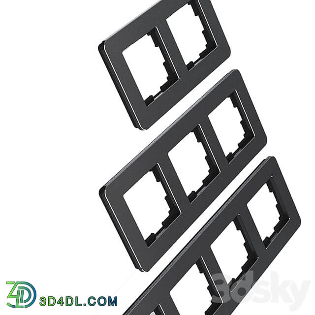 OM Metal frames for sockets and switches Werkel Platinum series (black)
