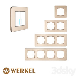 OM Metal frames for sockets and switches Werkel Platinum series (champagne) 