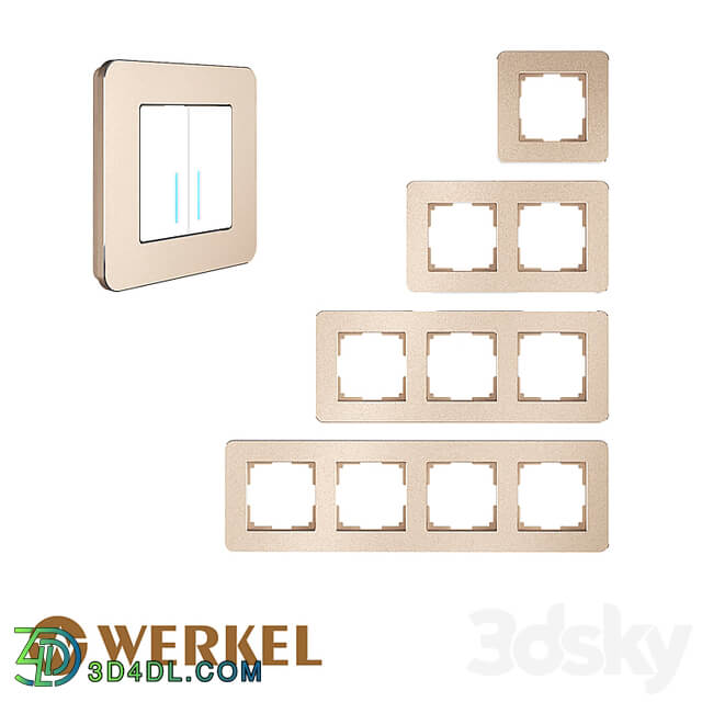 OM Metal frames for sockets and switches Werkel Platinum series (champagne)