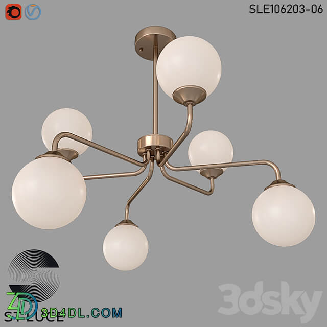 SLE106203 06 Pendant lamp ST Luce Golden/White OM