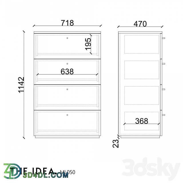 OM THE IDEA high chest of drawers MINIMAL 050