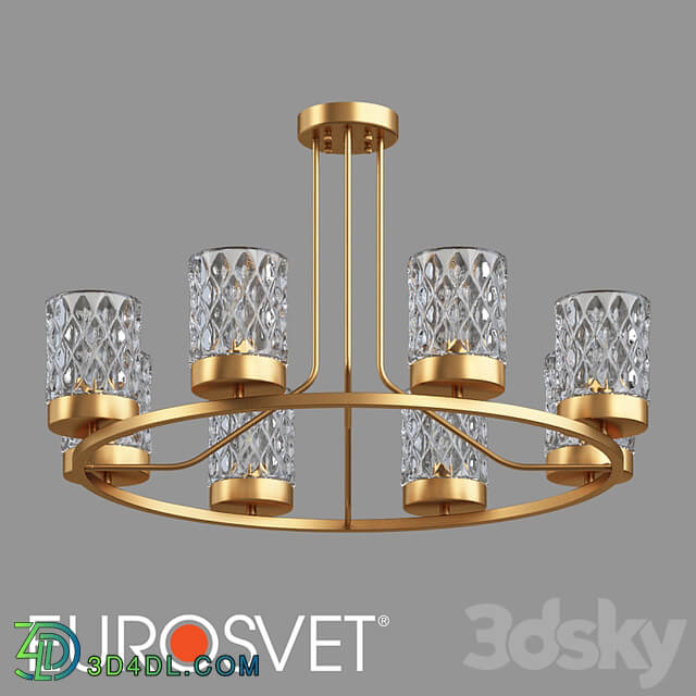 OM Ceiling chandelier with glass shades Eurosvet 60127/8 Calle