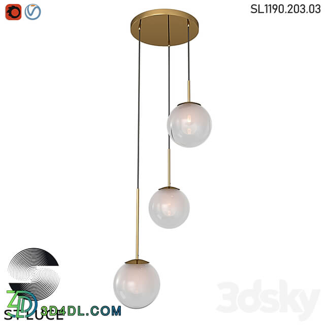 SL1190.203.03 Pendant lamp ST Luce Golden/Transparent white OM