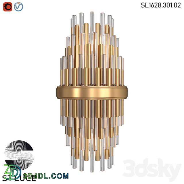 SL1628.301.02 Sconce ST Luce Brass/Clear OM