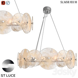 SL1658.103.18 Pendant chandelier ST Luce Chrome/Transparent White OM 