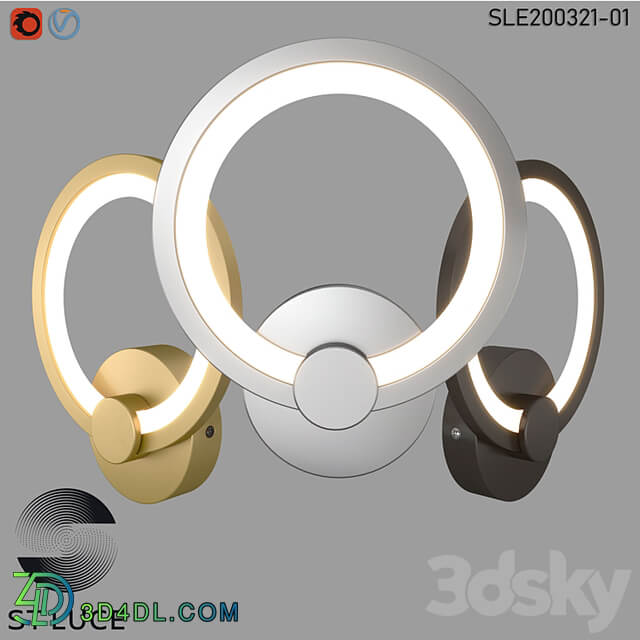 SLE200321 01 Sconce Gold/White OM