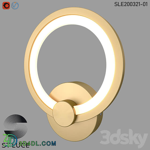 SLE200321 01 Sconce Gold/White OM