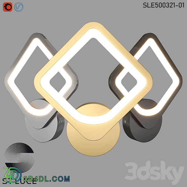 SLE500321 01 Gold/White/Black LED Wall Lamp OM