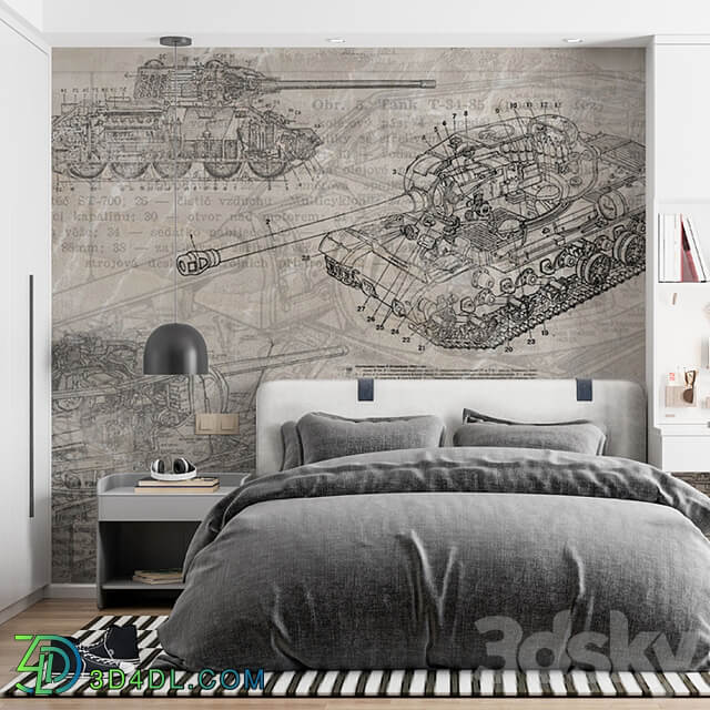 Wallpapers/Vintage drawing/Designer wallpaper/Panels/Photowall paper/Fresco