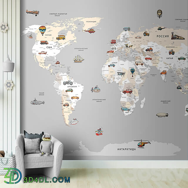 Wallpapers/Map/Designer wallpapers/Panels/Photowall paper/Fresco