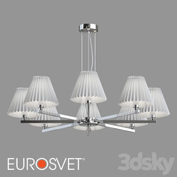 OM Pendant chandelier with lampshades Eurosvet 60136/8 Peony 