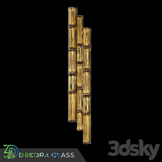 OM Glass 3D panels for surfaces and columns. Collection "Bamboo"