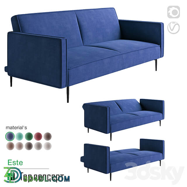 Este sofa bed triple, with armrests