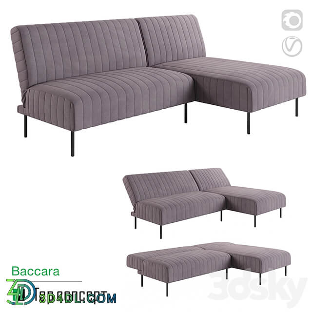 Baccara sofa bed with chaise longue
