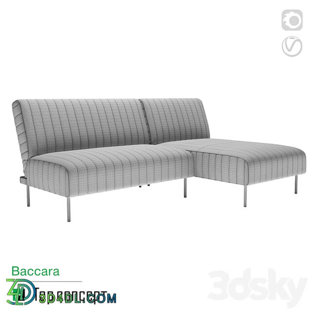 Baccara sofa bed with chaise longue