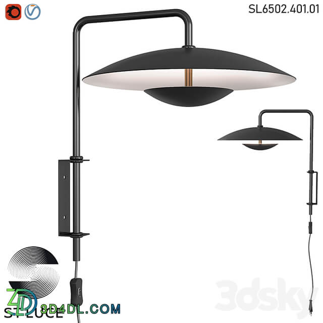 SL6502.401.01 Wall lamp ST Luce Black, White LED OM
