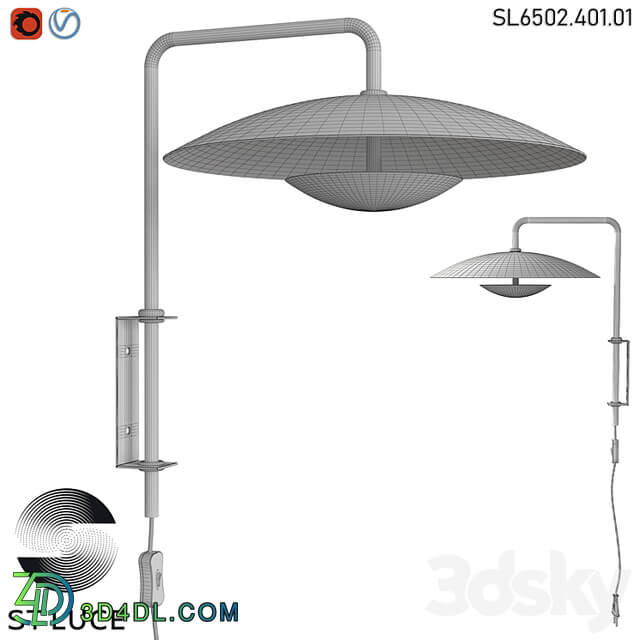 SL6502.401.01 Wall lamp ST Luce Black, White LED OM
