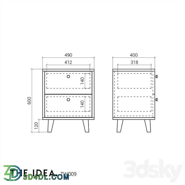 OM THE IDEA bedside table TWIN 009