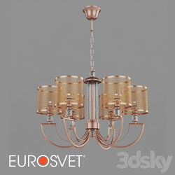 OM Pendant chandelier with lampshades Eurosvet 60099/6 Licata 