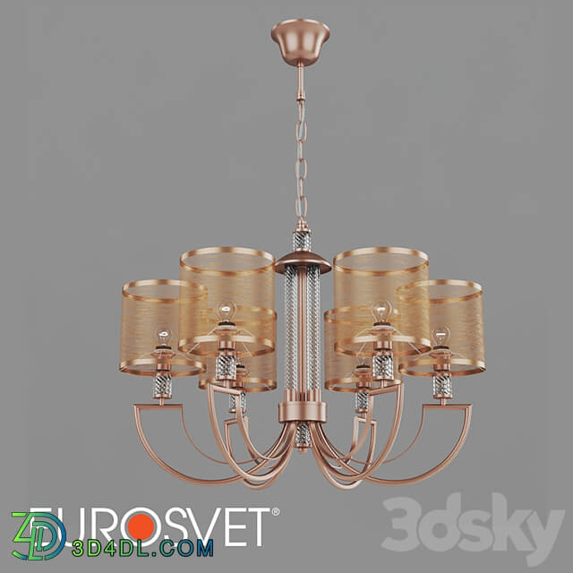 OM Pendant chandelier with lampshades Eurosvet 60099/6 Licata