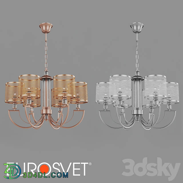 OM Pendant chandelier with lampshades Eurosvet 60099/6 Licata