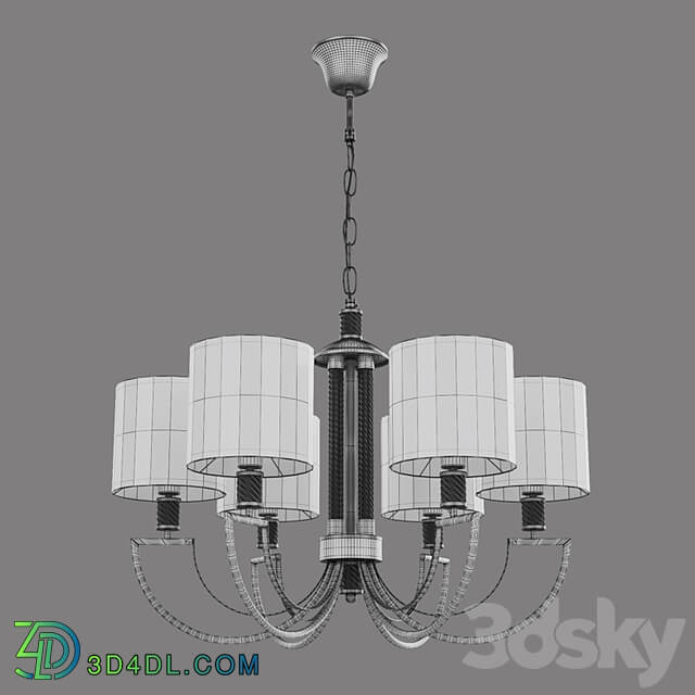 OM Pendant chandelier with lampshades Eurosvet 60099/6 Licata