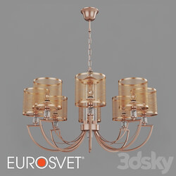 OM Pendant chandelier with lampshades Eurosvet 60099/8 Licata 